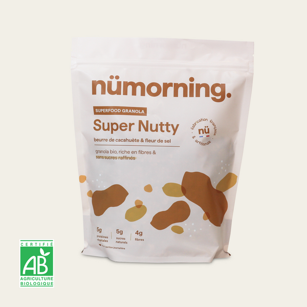 Sachet de granola beurre de cacahuète Super Nutty nümorning, en format 1kg