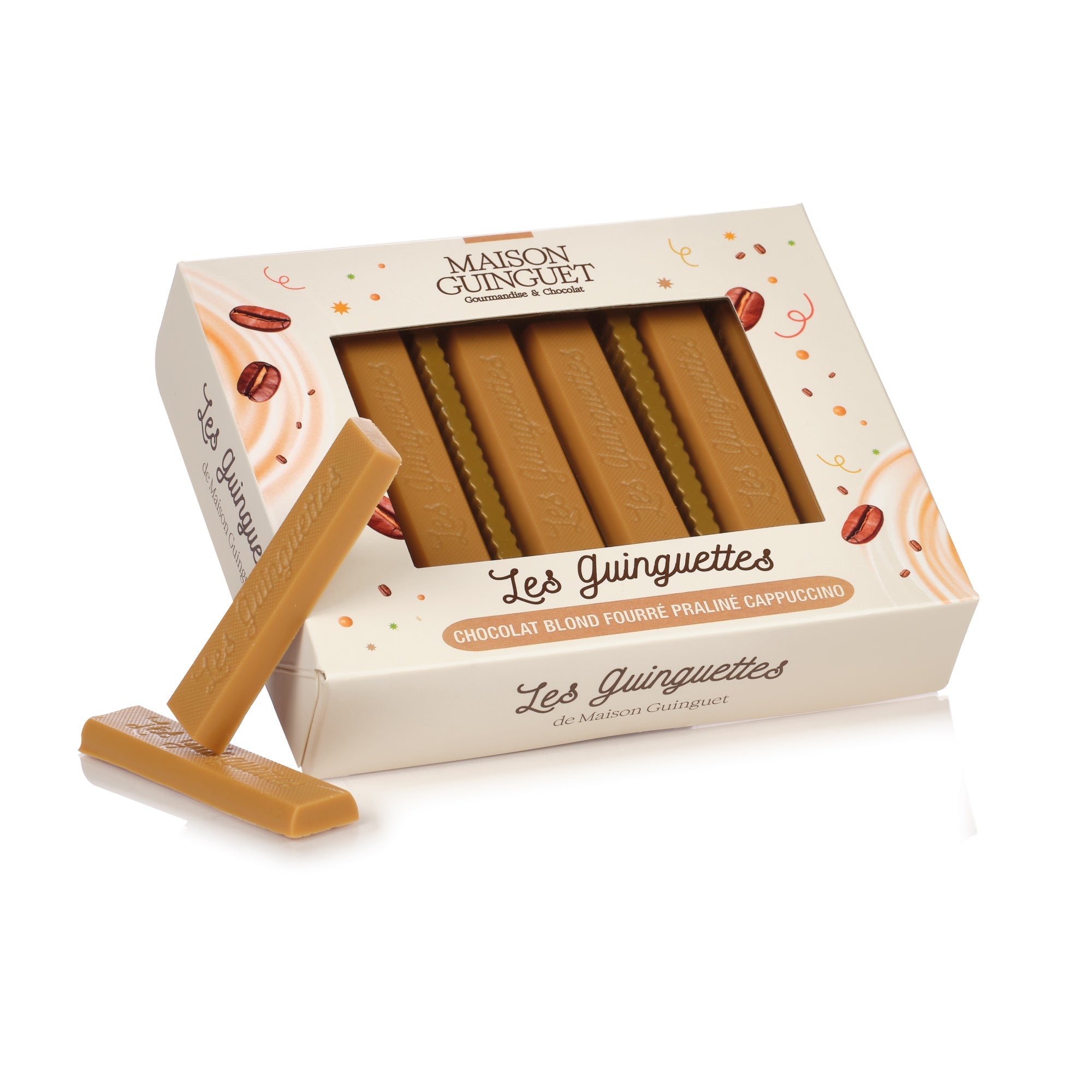 BLOND CHOCOLATE GUINGUETTES FILLED WITH CAPPUCCINO PRALINE
