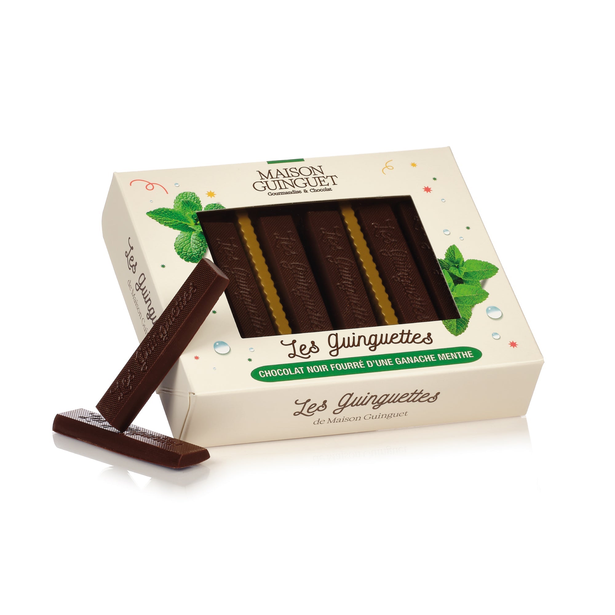 DARK CHOCOLATE GUINGUETTES FILLED WITH MINT GANACHE