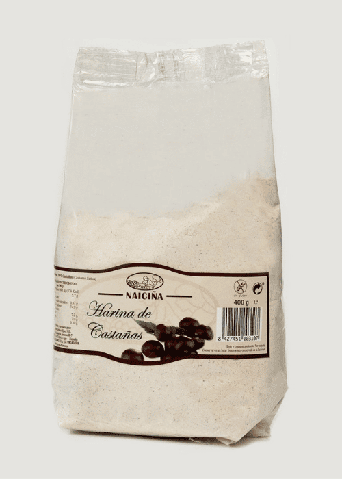 Harina de castañas sin gluten en formato de 400 g
