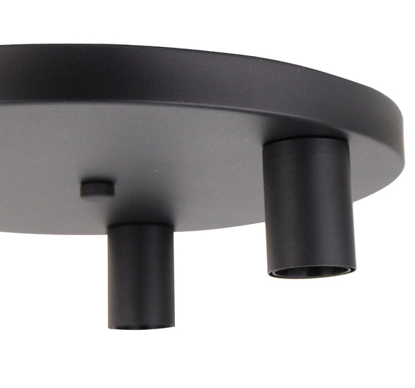 Plafondlamp Chericoni Basic, zwart, Ø28 cm, 3 lichtpunten, E27 fitting. Modern design voor stijlvolle interieurverlichting.