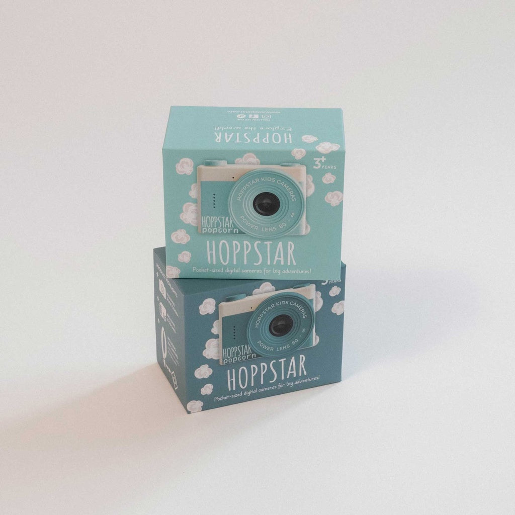 Embalaža otroškega digitalnega fotoaparata Hoppstar Popcorn Breeze.