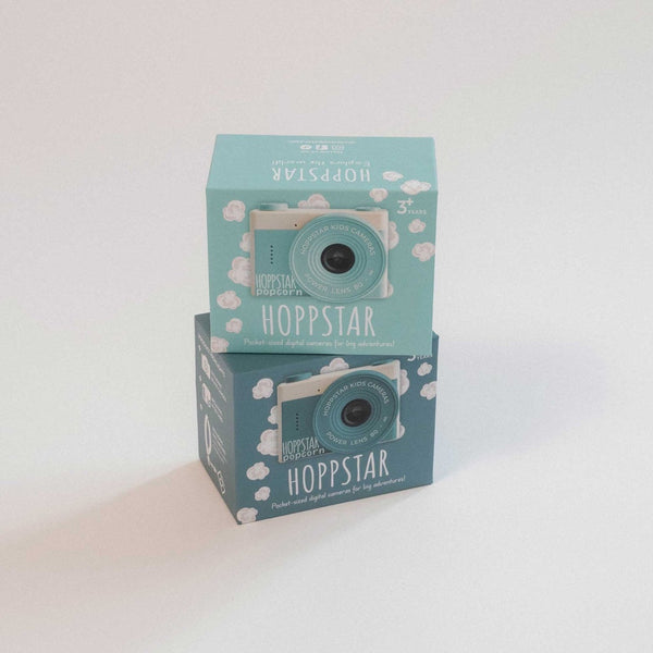 Embalaža otroškega digitalnega fotoaparata Hoppstar Popcorn Breeze.