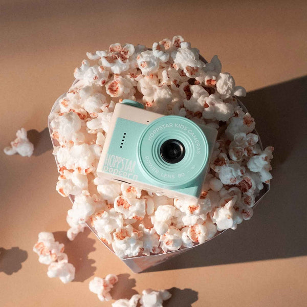 Embalaža otroškega digitalnega fotoaparata Hoppstar Popcorn Breeze.