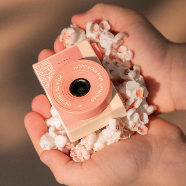 Detajli otroškega digitalnega fotoaparata Hoppstar Popcorn Sorbet.