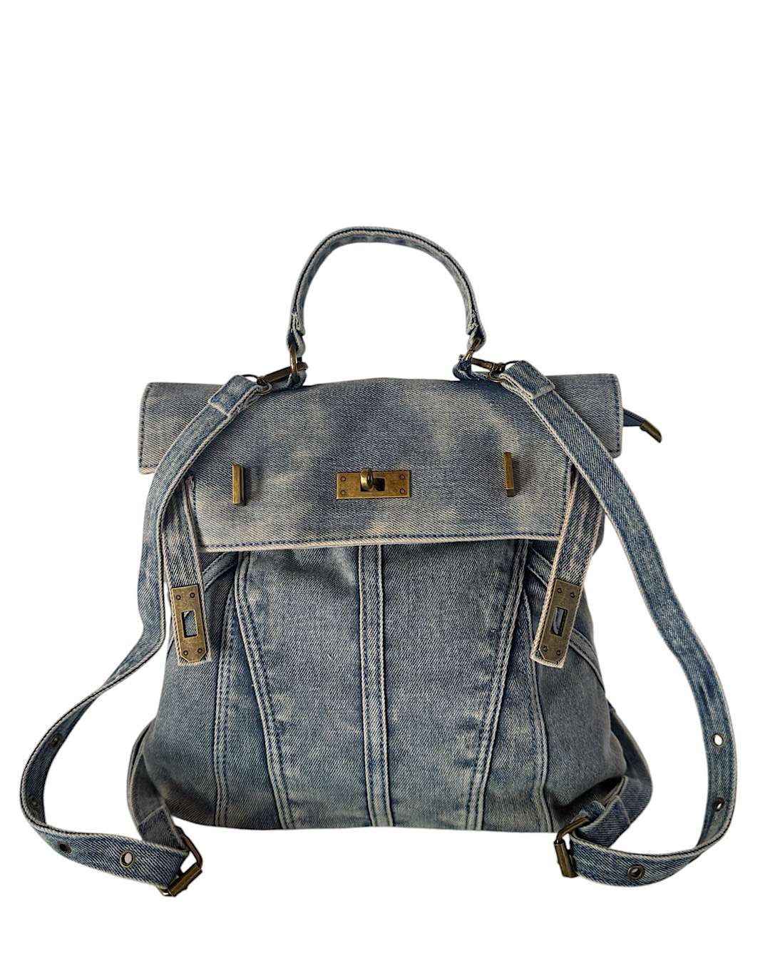 Denim Effect Delavé Backpack