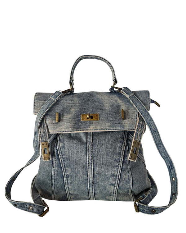 Denim Effect Delavé Backpack