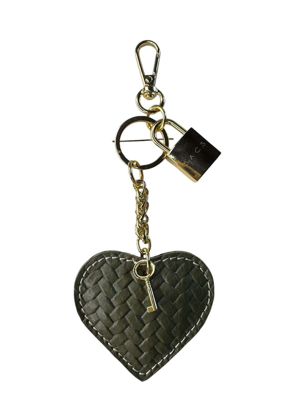Woven Heart Genuine Leather Green