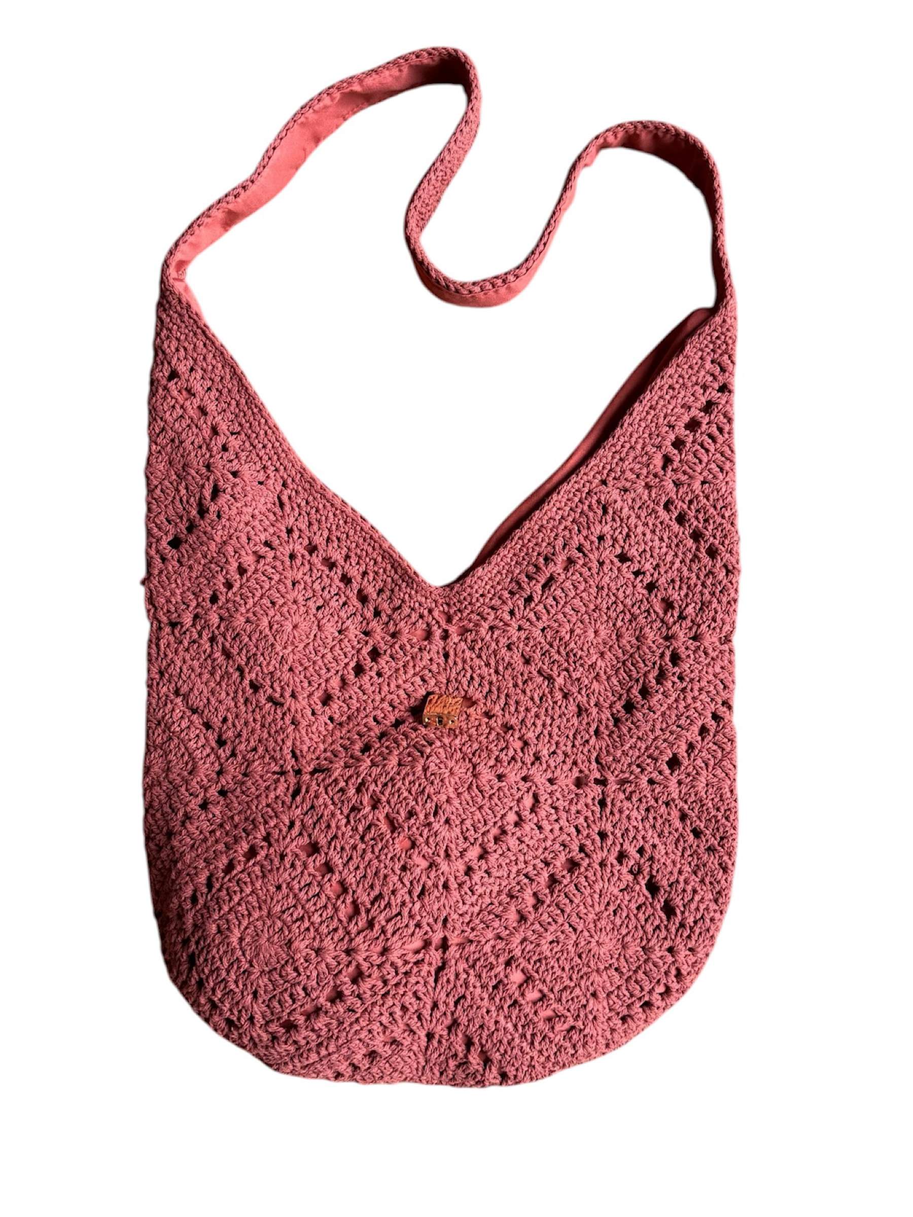 Embroidered Cotton Bag Terracotta
