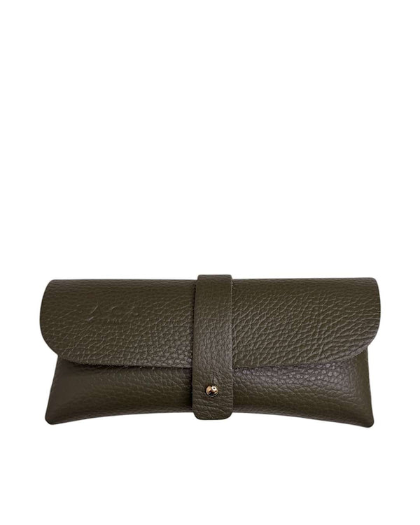 Genuine Leather Glasses Case Green