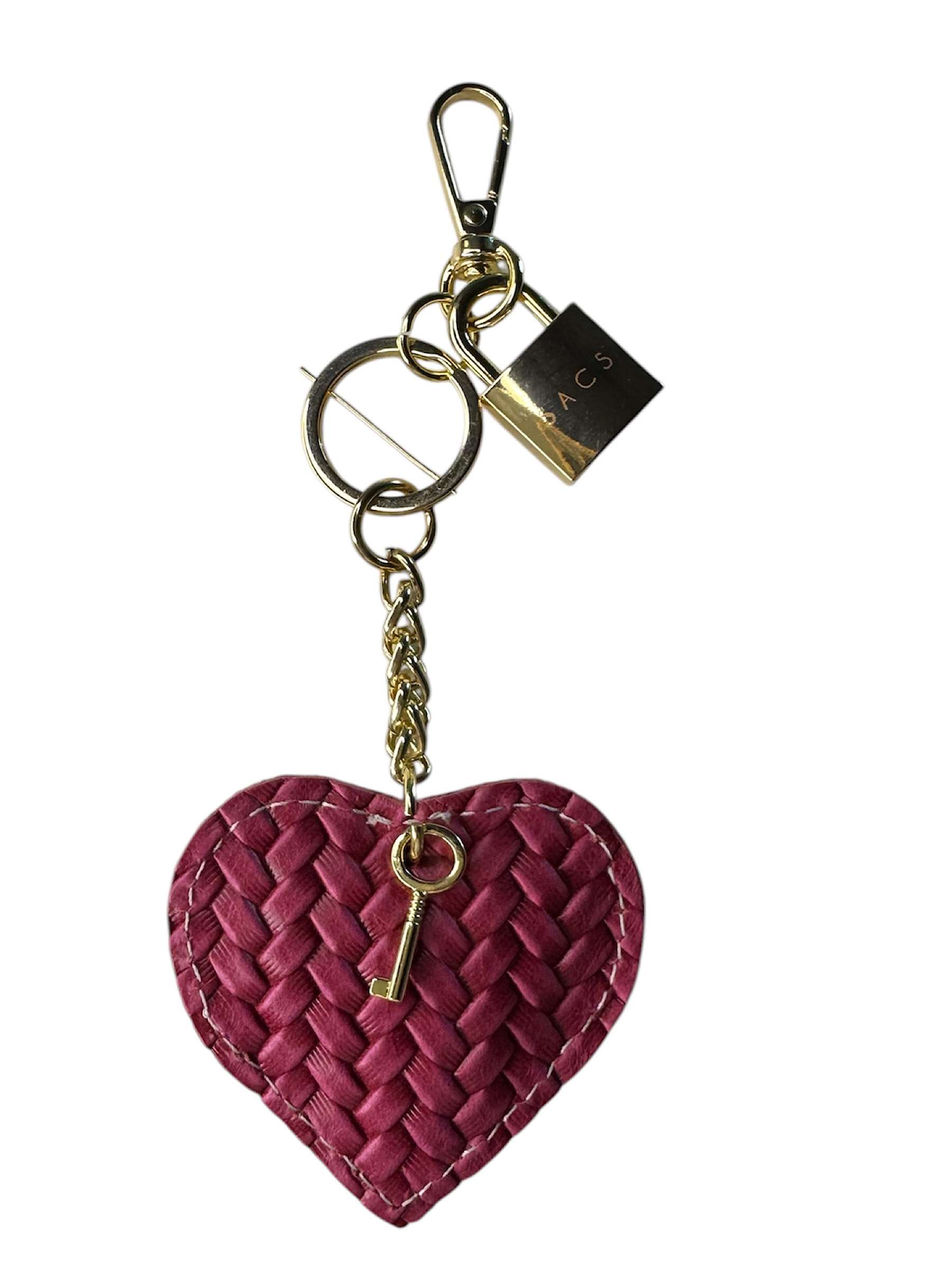 Heart Weave Genuine Leather Fuchsia Color