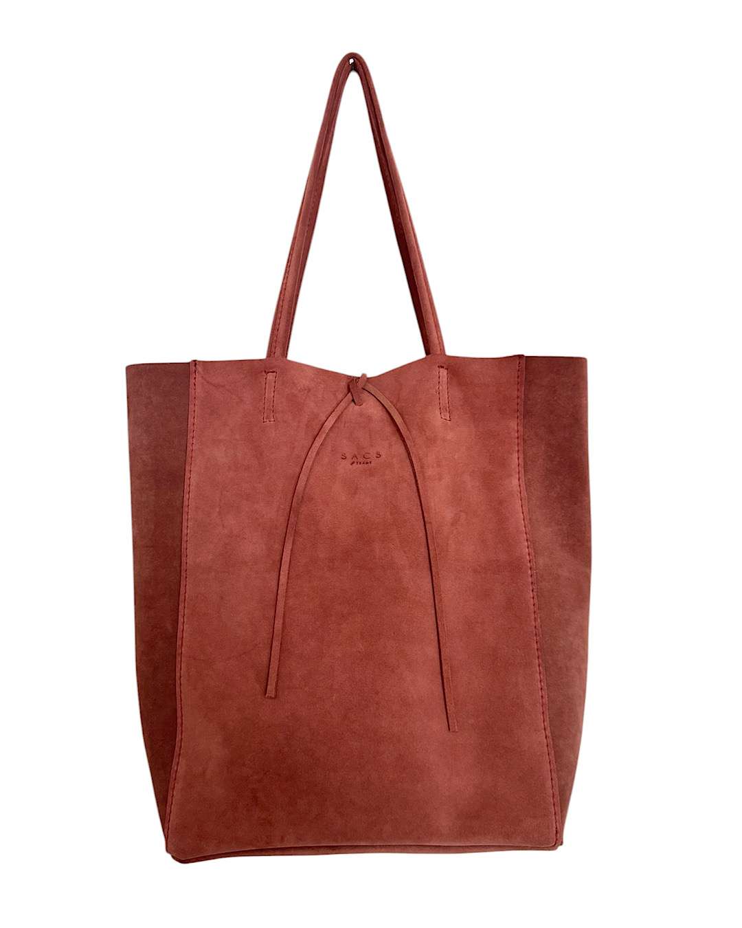 Flo Medium Suede Bag with Grapefruit Color