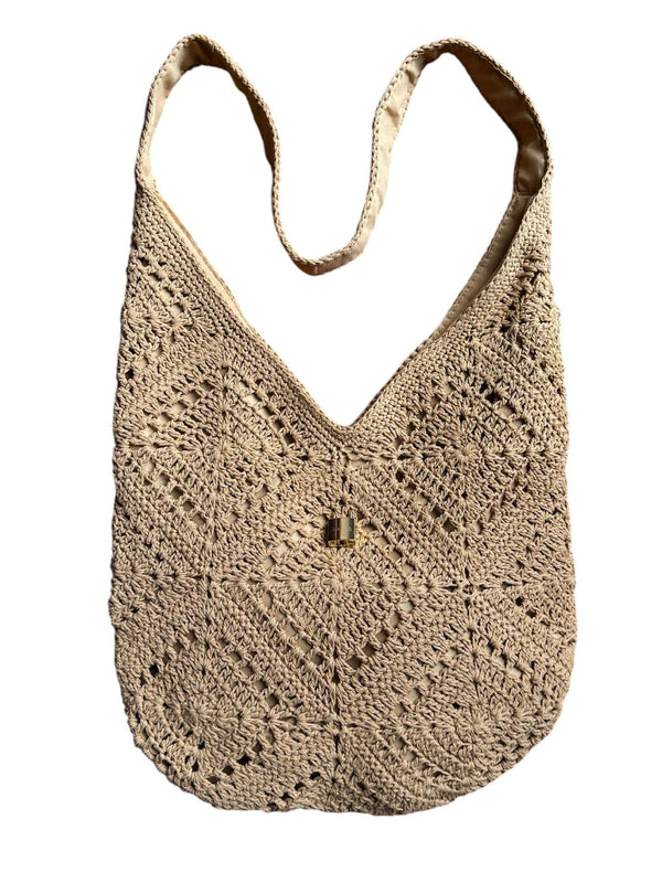 Embroidered Cotton Bag Hazelnut