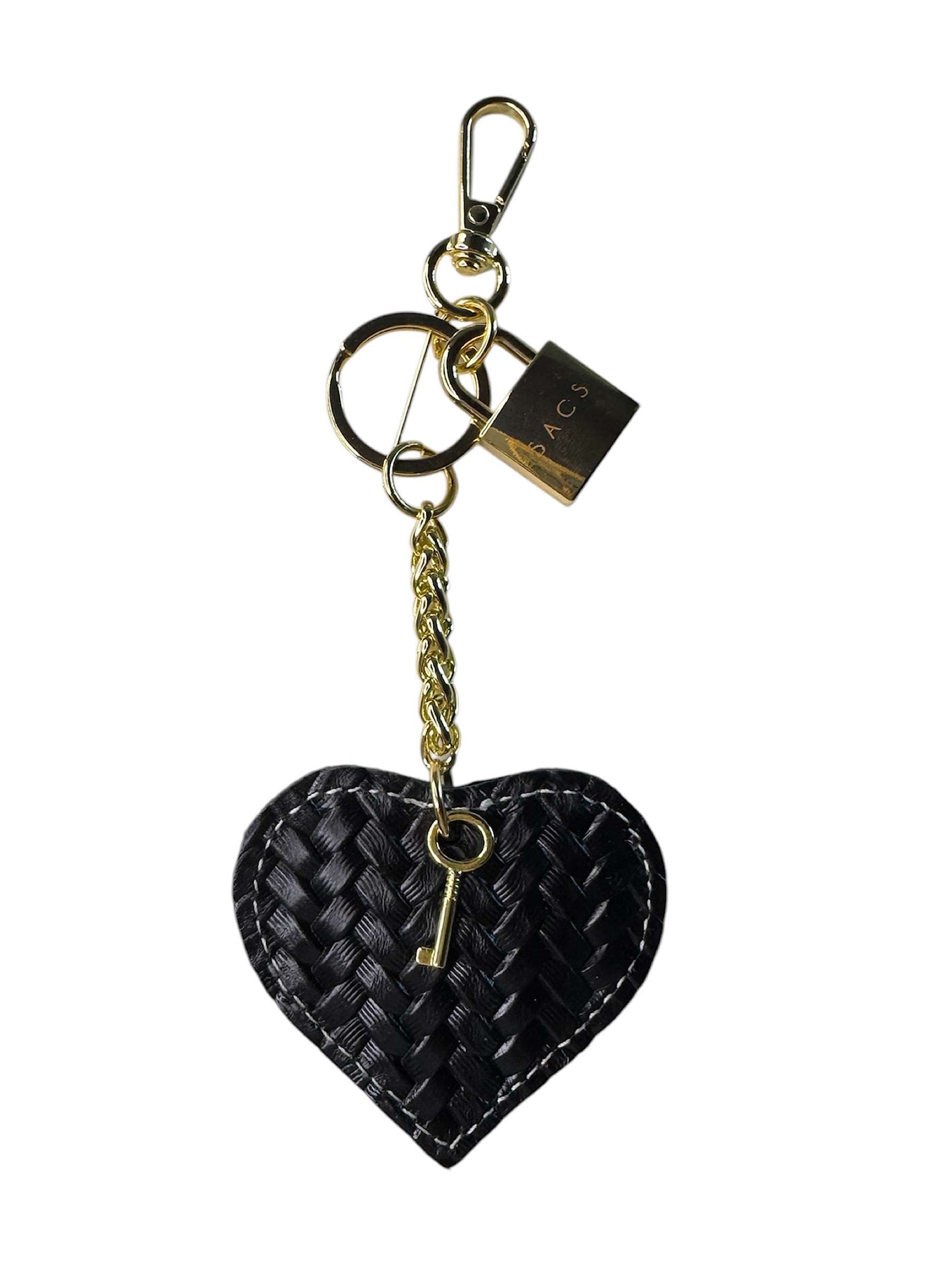 Cuore Intreccio Vera Pelle Col Nero