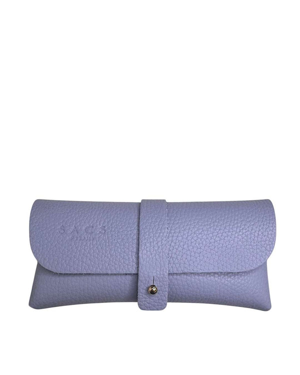 Genuine Leather Glasses Case Light Blue