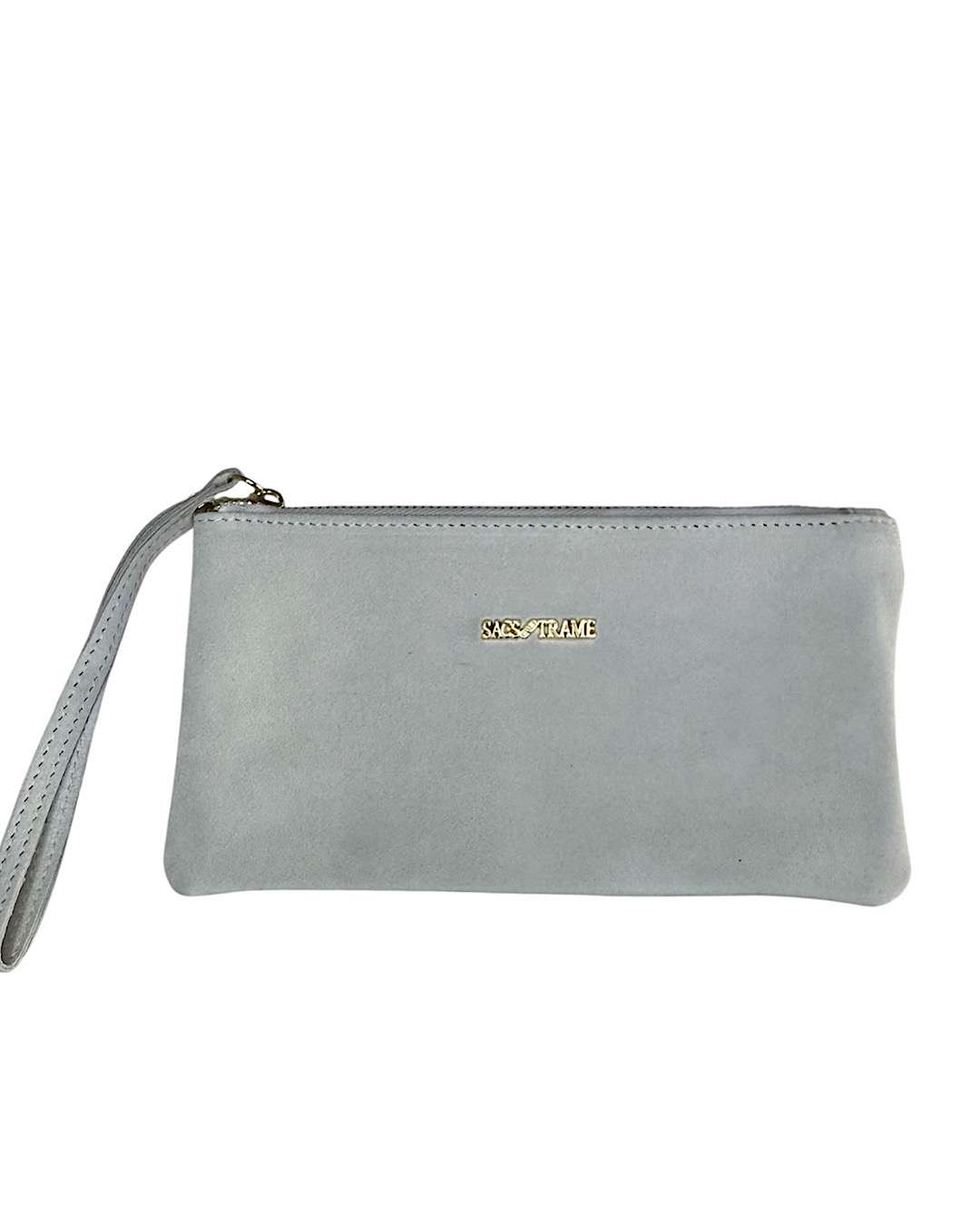 White Suede Clutch