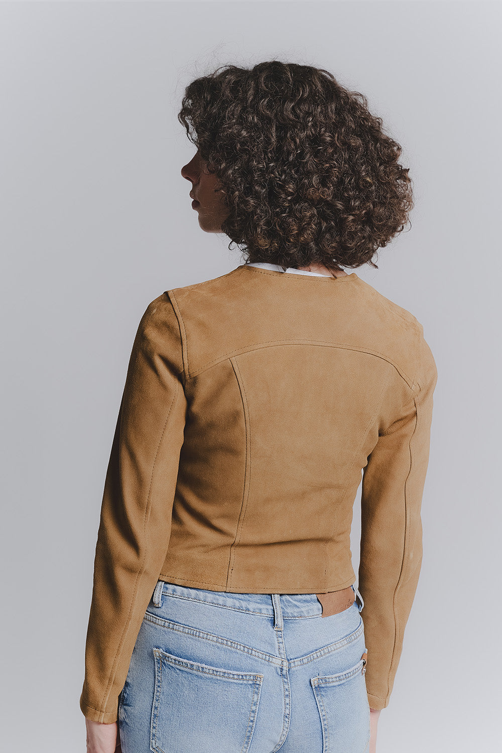 Ire Short Unlined Suede Cognac