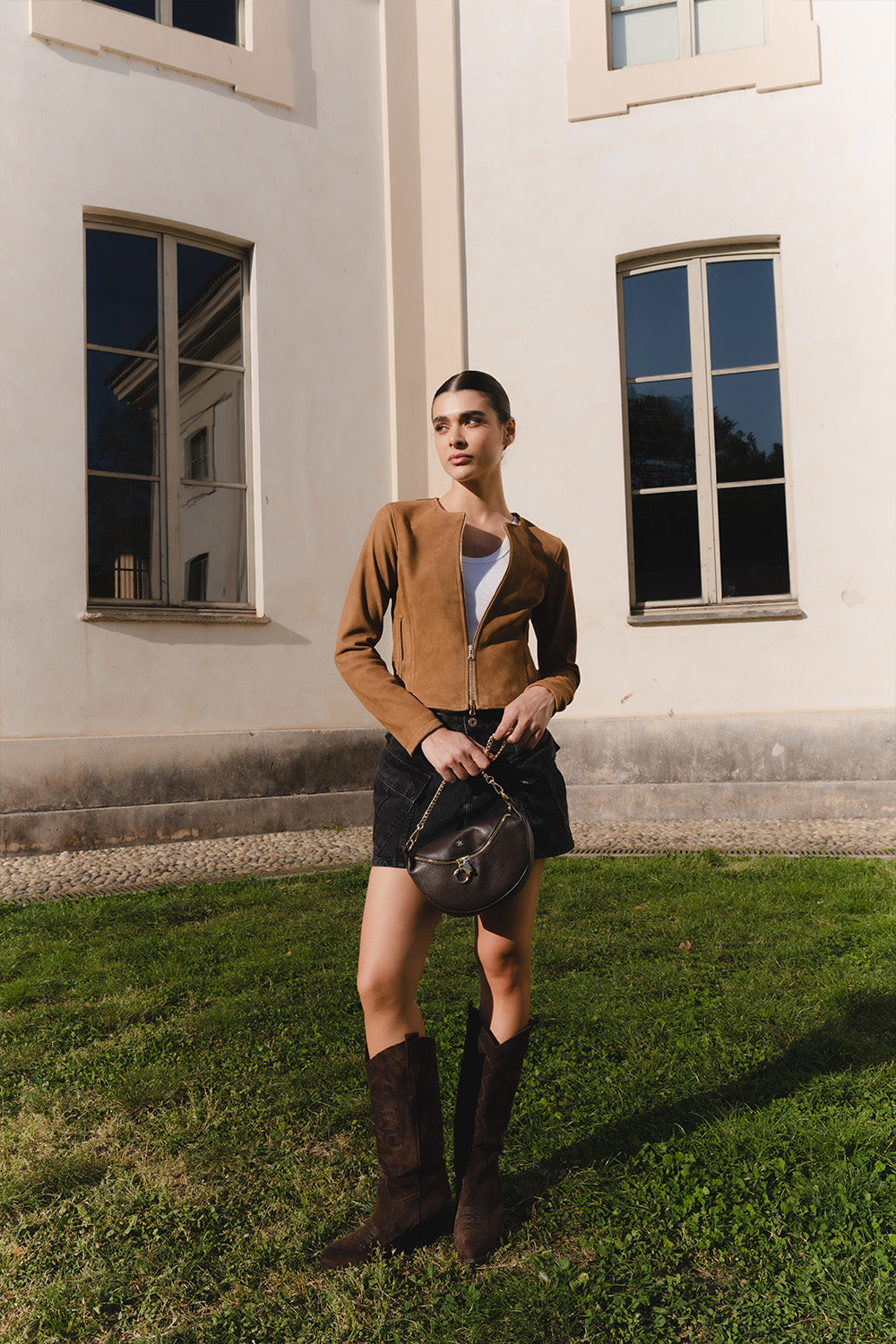 Ire Short Unlined Suede Cognac