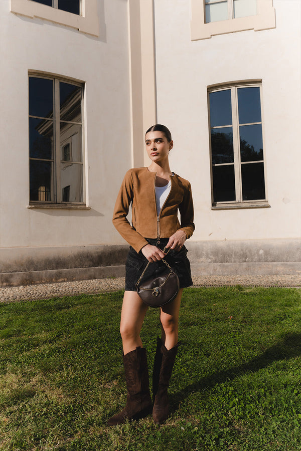 Ire Short Unlined Suede Cognac