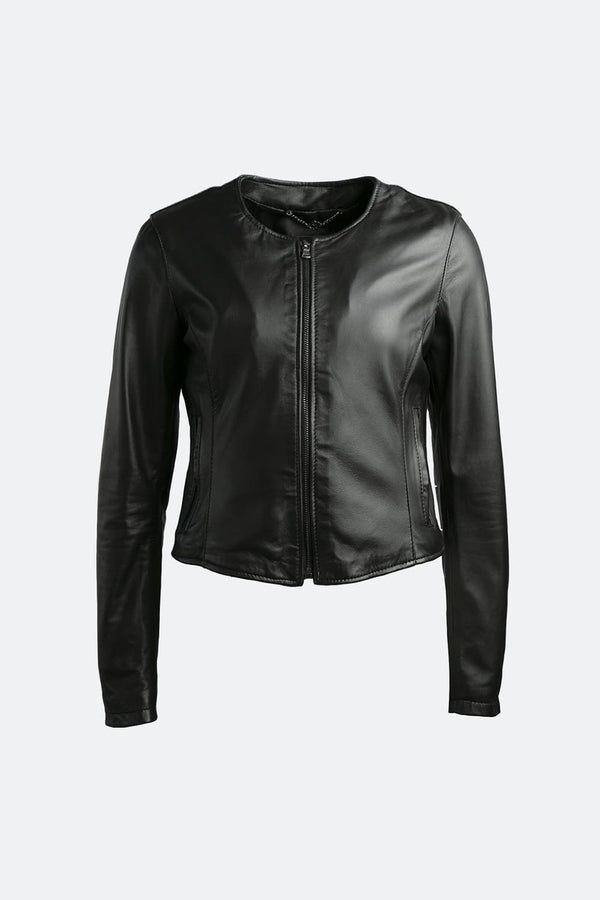 Irene Corto Collo Chanel giacca donna 100% vera pelle Made in Italy - Barone Firenze
