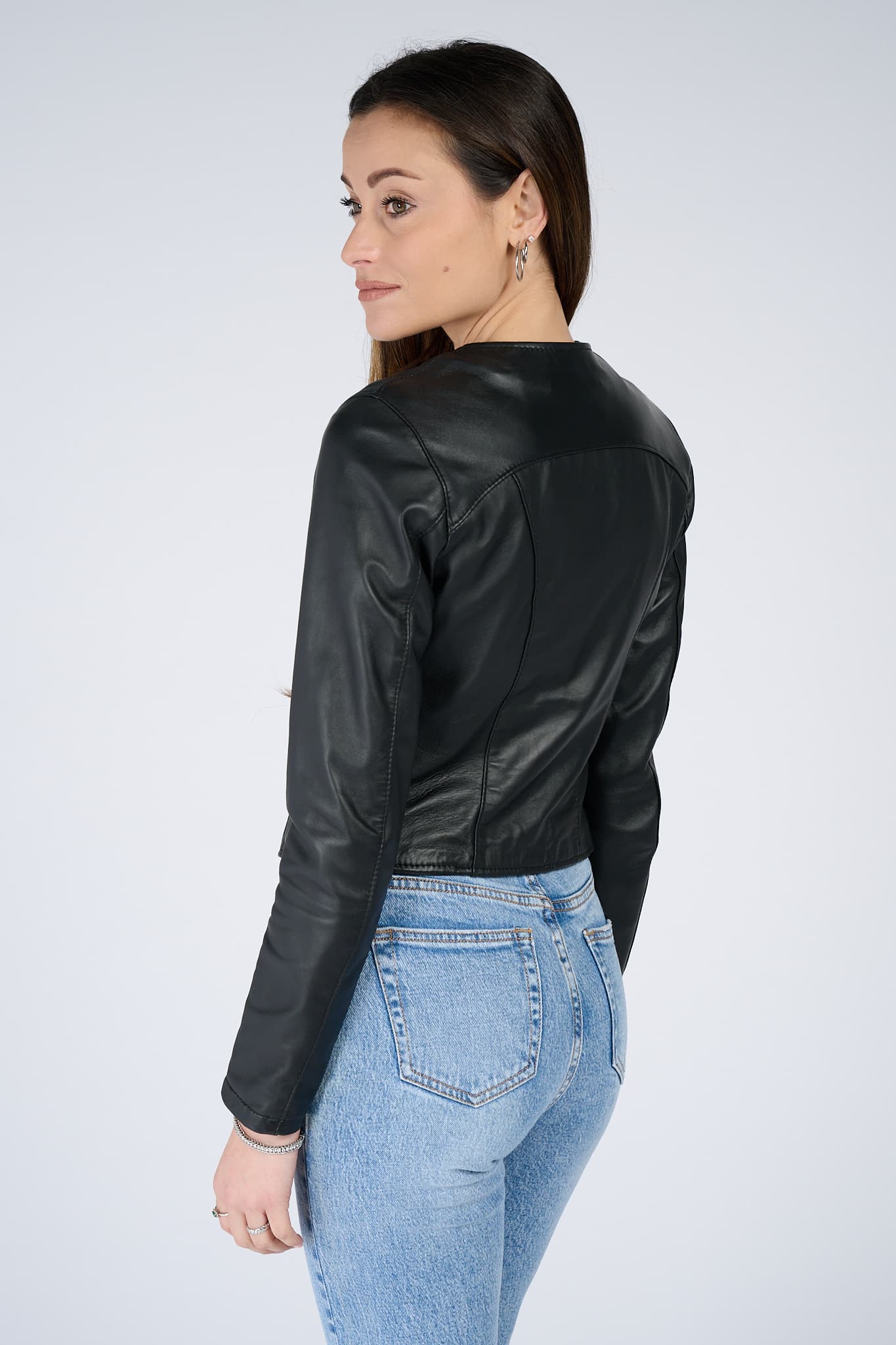 Irene Corto Collo Chanel giacca donna 100% vera pelle Made in Italy - Barone Firenze