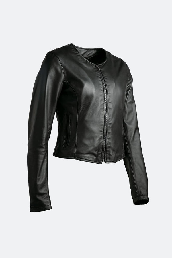 Irene Corto Collo Chanel giacca donna 100% vera pelle Made in Italy - Barone Firenze