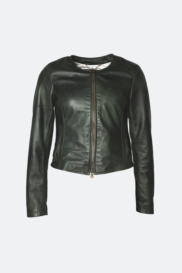 Irene Corto Collo Chanel giacca donna 100% vera pelle Made in Italy - Barone Firenze