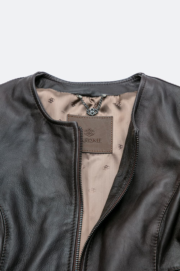 Irene Collo Chanel giacca donna 100% vera pelle Made in Italy - Barone Firenze