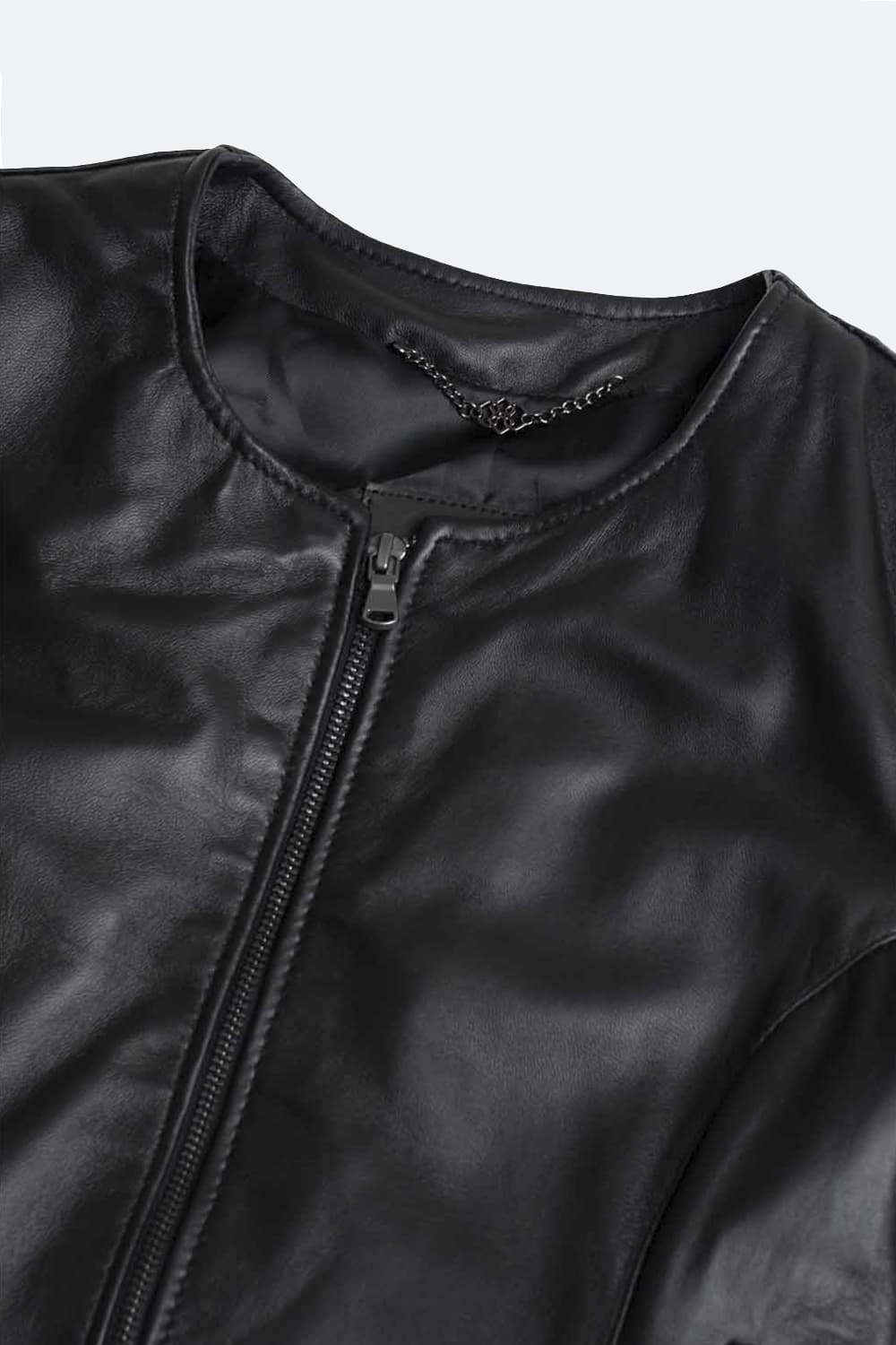 Irene Collo Chanel giacca donna 100% vera pelle Made in Italy - Barone Firenze