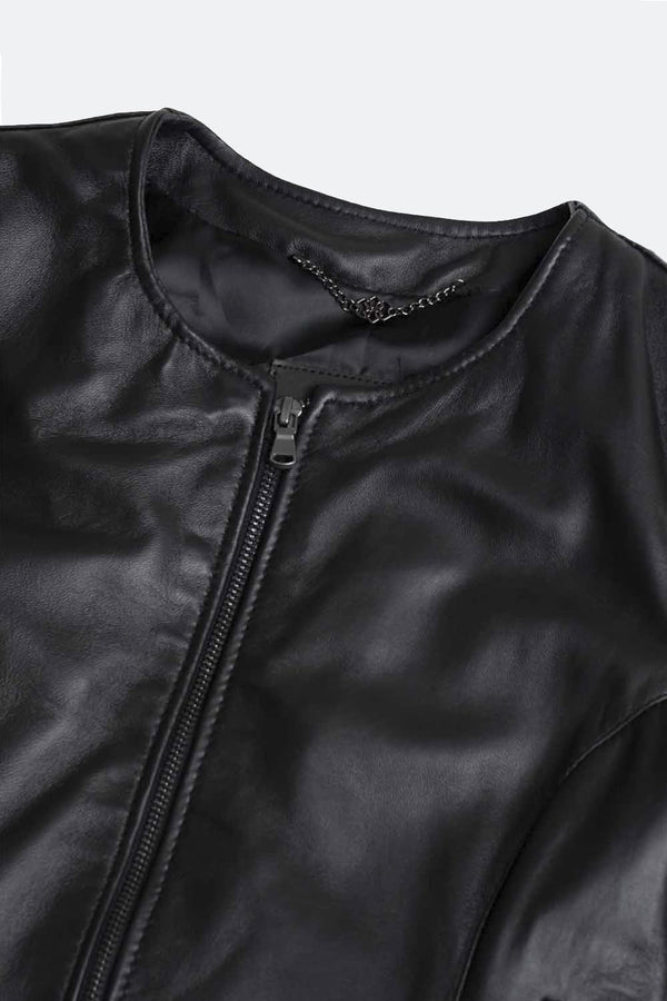 Irene Collo Chanel giacca donna 100% vera pelle Made in Italy - Barone Firenze