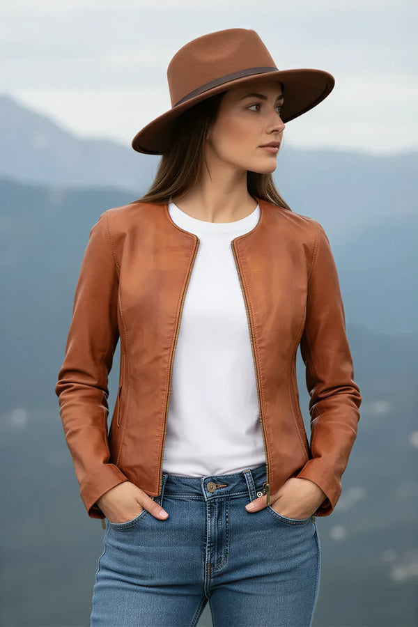 Irene Gold Vintage giacca donna 100% vera pelle Made in Italy - Barone Firenze