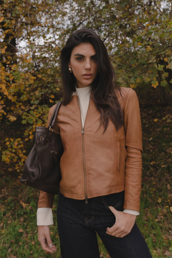 Irene Gold Vintage giacca donna 100% vera pelle Made in Italy - Barone Firenze