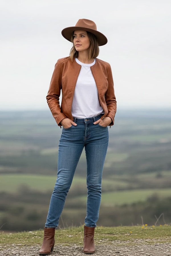 Irene Gold Vintage giacca donna 100% vera pelle Made in Italy - Barone Firenze