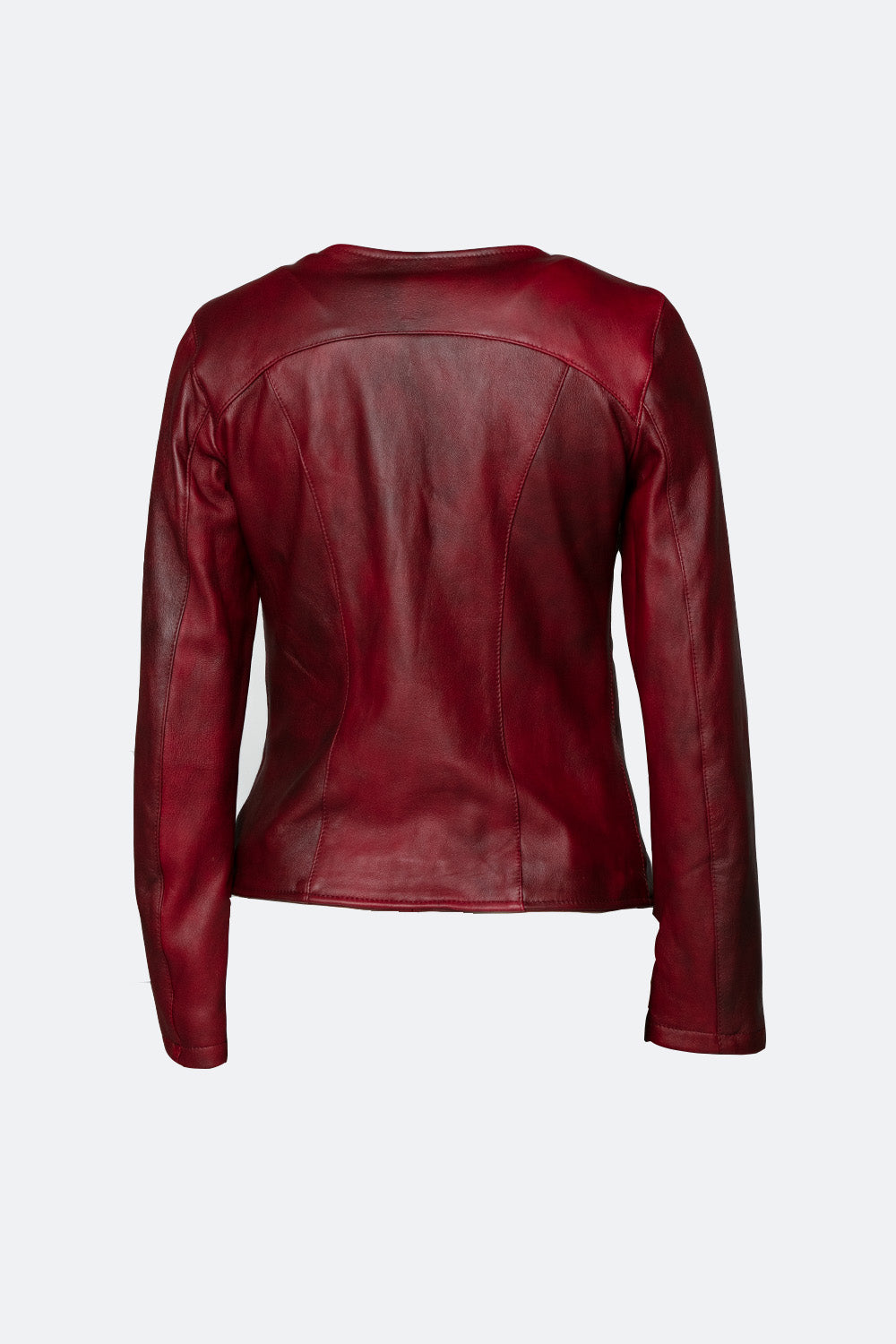 Irene Lungo Rosso Fiorentino giacca 100% vera pelle Made in Italy - Barone Firenze