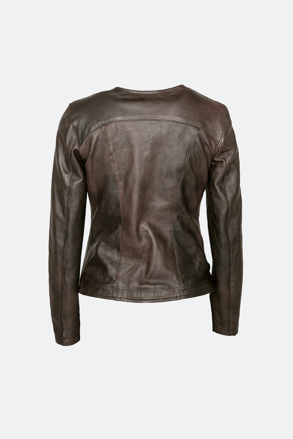 Irene Lungo Testa di Moro Giacca 100% vera pelle Made in Italy - Barone Firenze