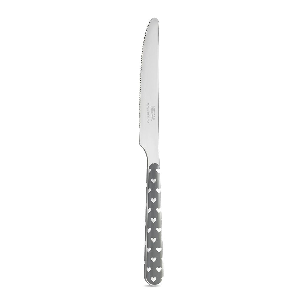 6 Table Knives - Heart Shapes Gray BD14060DG