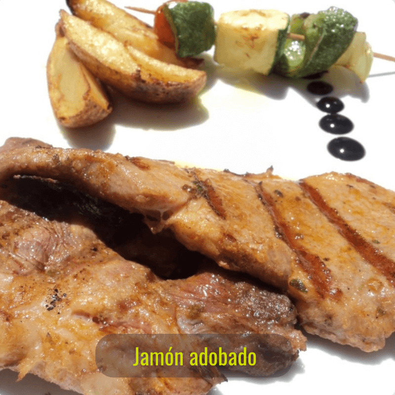 Sliced marinated ham, 800 g tray.