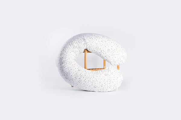 Nursing and Sleeping Pillow 170 cm with Cotton Cover - Brown Stars