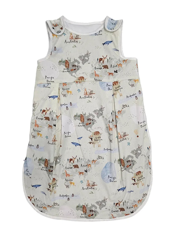 Cotton Classic Sleeping Bag with Filling - Map of the World