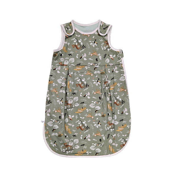Tanja two-layer classic sleeping bag - Forest animals - green