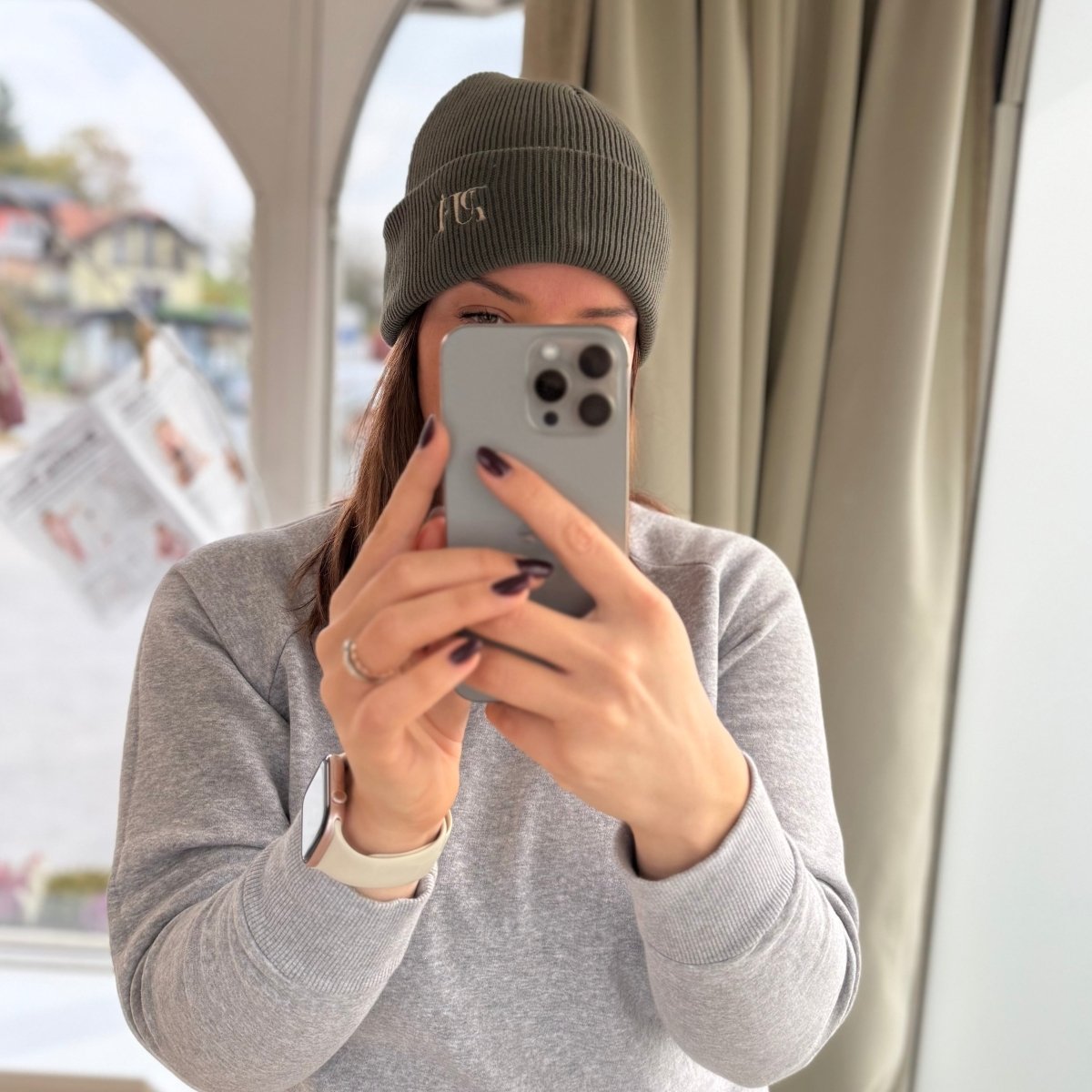 Knitted organic beanie - Green - PUFFI