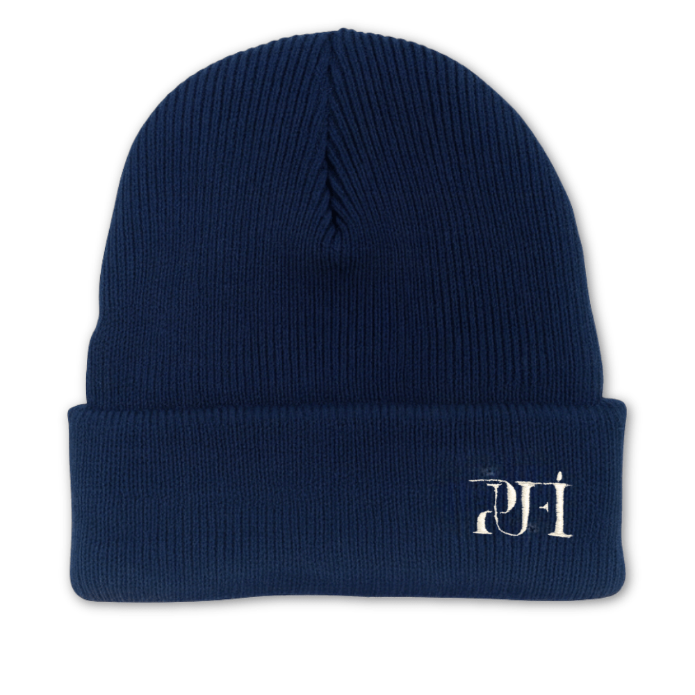 Knitted organic beanie - Oxford navy - PUFFI