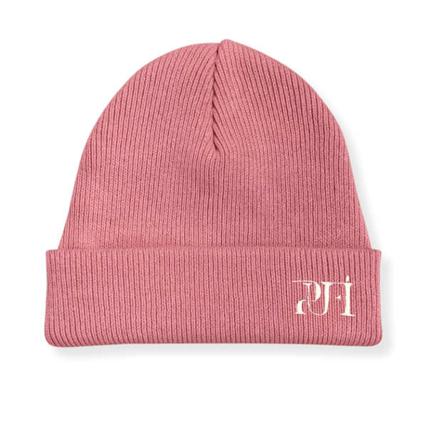 Knitted organic beanie - Rose - PUFFI