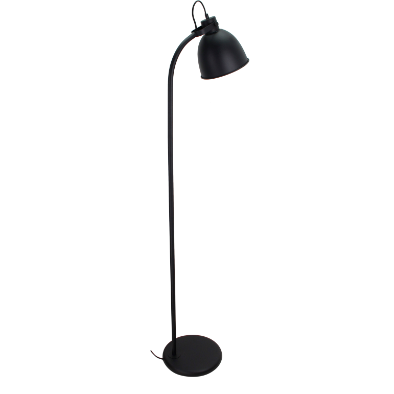 Zwart en slank, de Koen vloerlamp trekt alle aandacht. Ideaal voor sfeervolle verlichting in jouw woonkamer of studeerkamer.