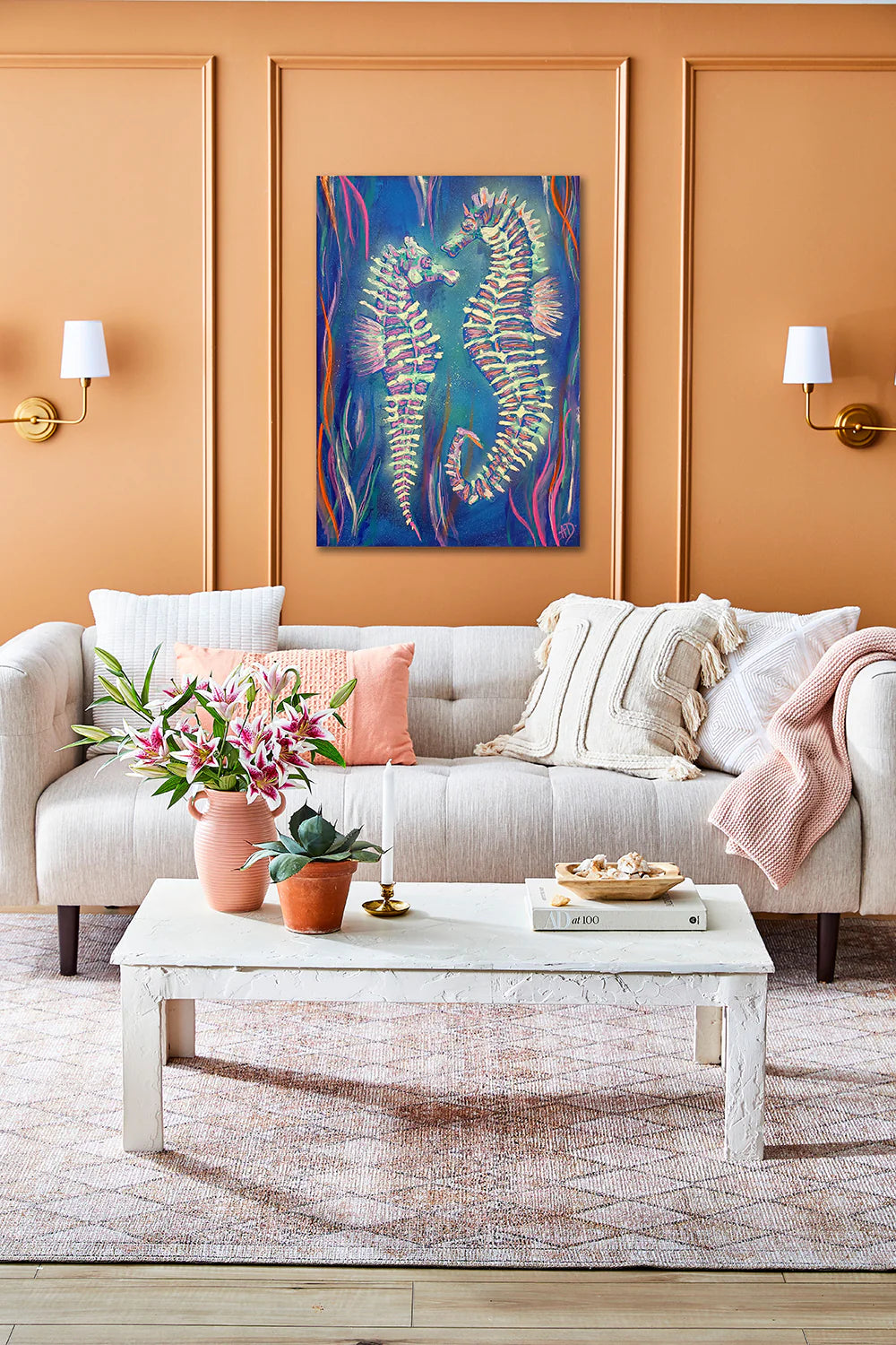 Seahorse dance original painting