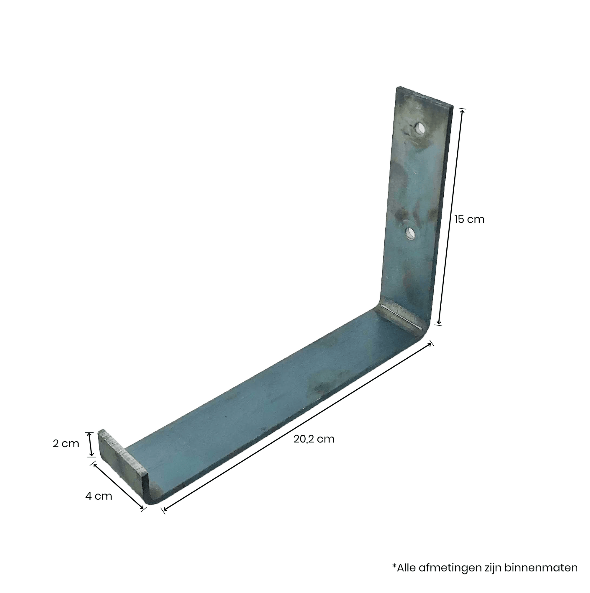 The Industrial L-Shaped Shelf Brackets UP Without Coating – 20 cm