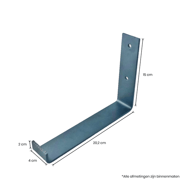 De Industriële Plankdragers L-vorm UP Mat Blank – 20 cm