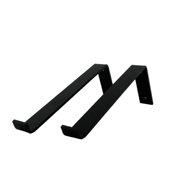 Supporti per mensole a forma di L industriali neri opachi – 30 cm