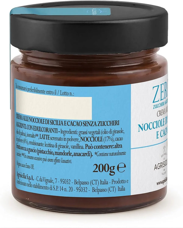 Sicilian Hazelnut and Cocoa Cream Zero% Sugars