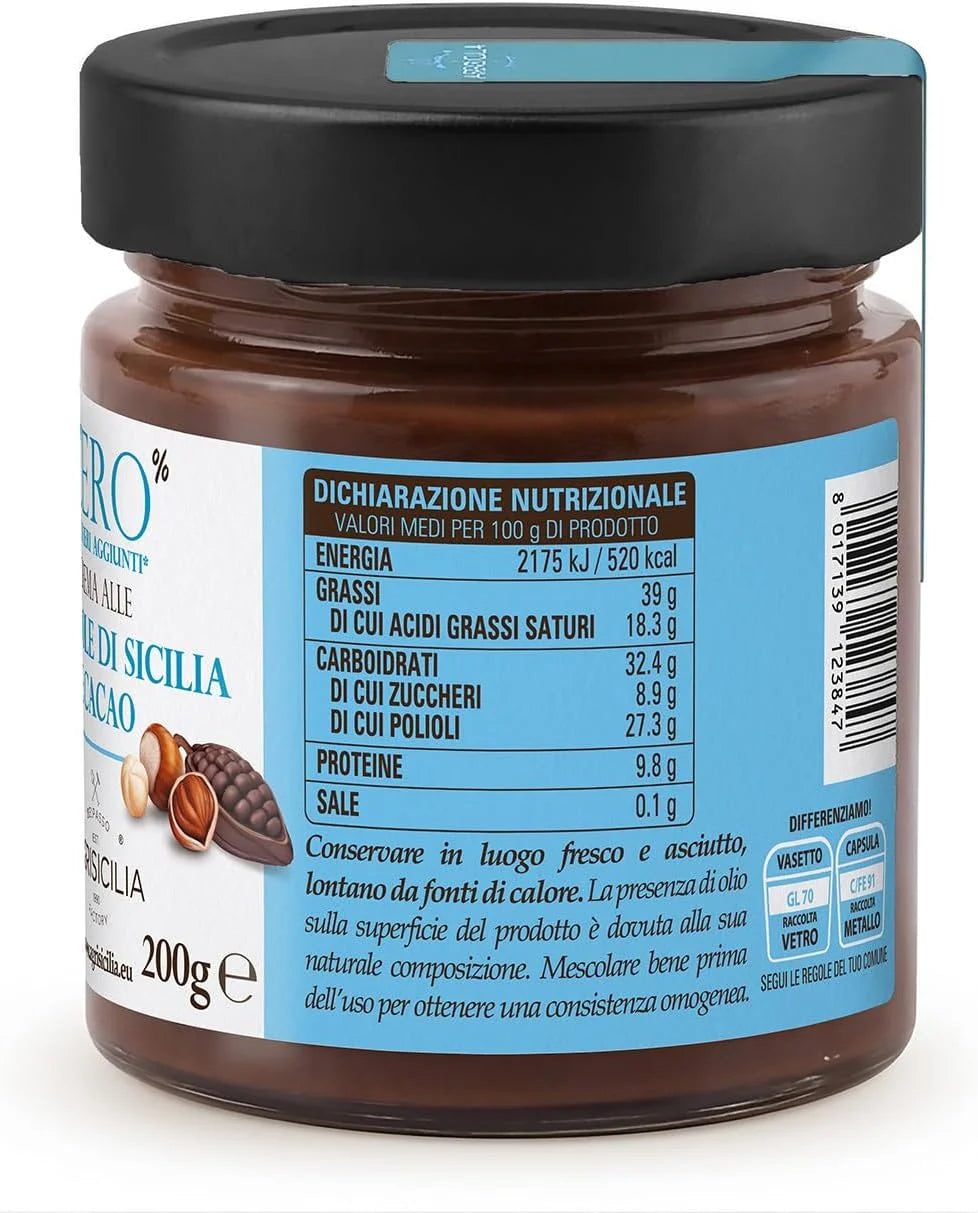 Sicilian Hazelnut and Cocoa Cream Zero% Sugars